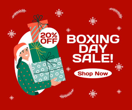 Boxing Day Sale Announcement Facebook Design Template