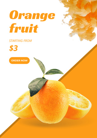 Fruit Shop Ad with Orange Poster Modelo de Design