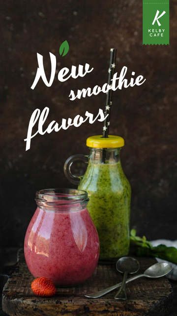 Healthy nutrition offer with Smoothie bottles Instagram Video Story Design Template