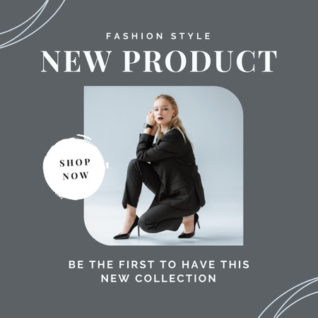 Fashion Ad with Woman in Stylish Outfit Instagram tervezősablon