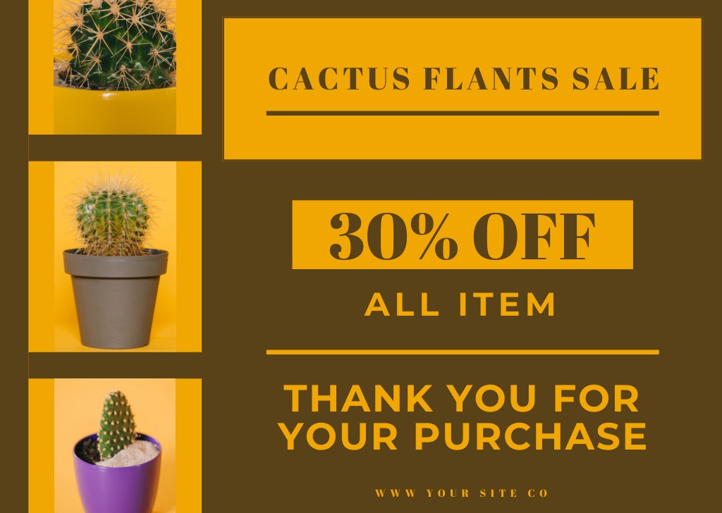 Cactus Plants Sale Card – шаблон для дизайну
