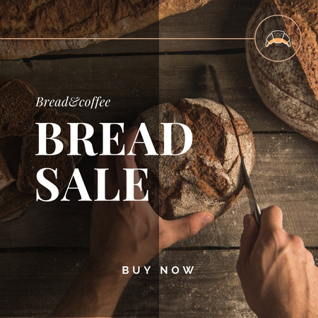 Designvorlage Freshly Baked Bread Offer für Instagram AD