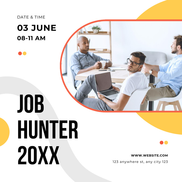 Ontwerpsjabloon van LinkedIn post van Job Hunter Event Announcement