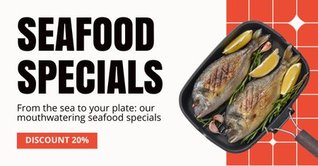 Offer of Seafood Specials from Fish Market Facebook AD Design Template