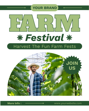 Çiftçi Festivaline Katılma Teklifi Instagram Post Vertical Tasarım Şablonu