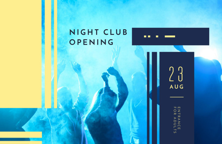 Felejthetetlen Night Club Party rendezvény tömegben a füstben Flyer 5.5x8.5in Horizontal tervezősablon