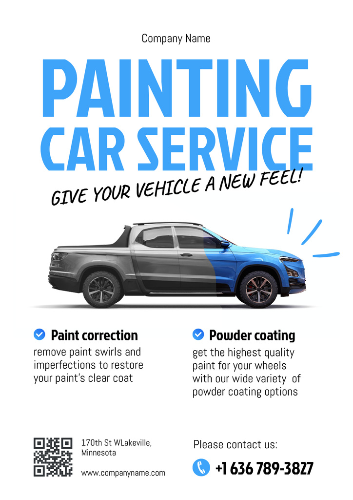 Painting Car Service Offer Poster Design Template