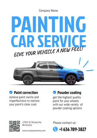 Painting Car Service Offer Poster Design Template