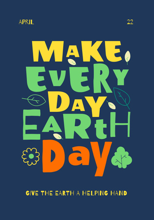 Earth Day Bright Event Announcement Poster 28x40in Design Template