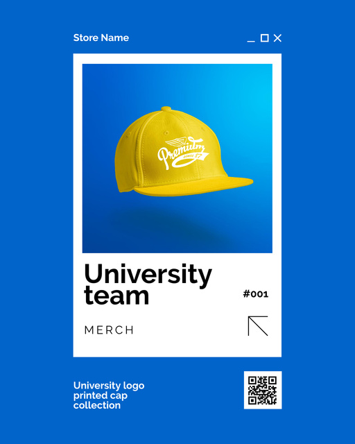 Designvorlage Branded Yellow Cap Offer on Blue für Poster 16x20in
