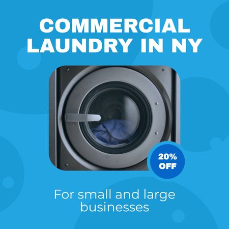 Commercial Laundry Service In City With Discount Animated Post Design Template
