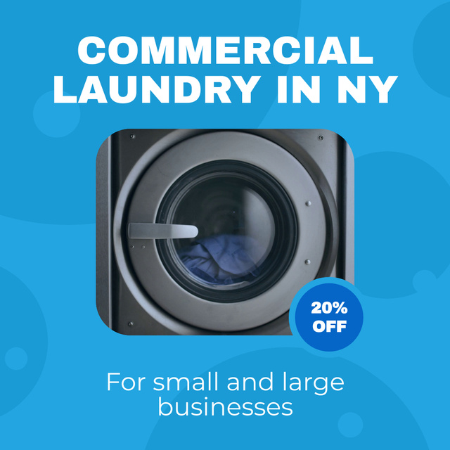 Template di design Commercial Laundry Service In City With Discount Animated Post