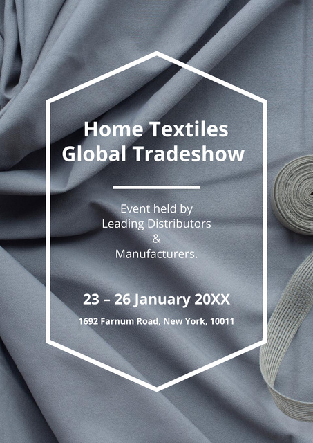 Plantilla de diseño de Home Textiles Tradeshow Announcement Poster 