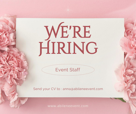 Event Staff Vacancy Ad with Flowers Facebook – шаблон для дизайну