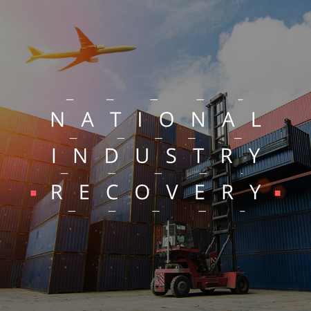 National industry recovery with Plane Instagram Design Template