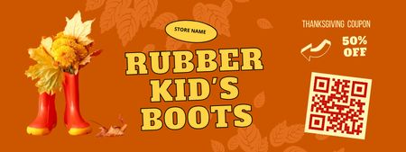 Rubber Kid's Boots Sale on Thanksgiving Coupon Design Template