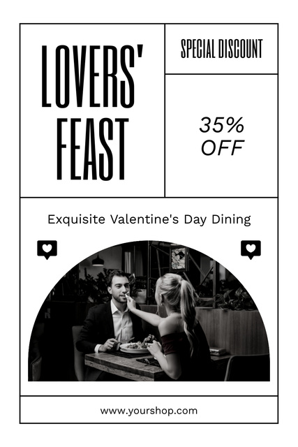 Plantilla de diseño de Exquisite Valentine's Day Feast At Reduced Price Offer Pinterest 