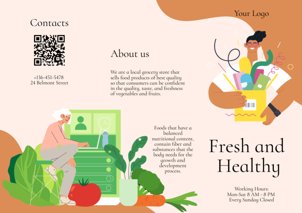 Fresh Vegetable Sale Announcement Brochureデザインテンプレート