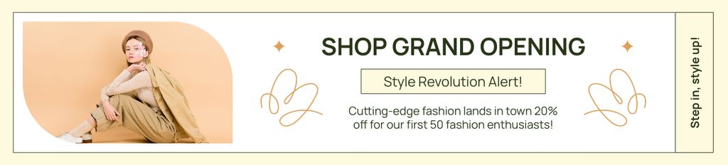 Template di design Clothing Shop Grand Opening Announcement With Discounts Ebay Store Billboard