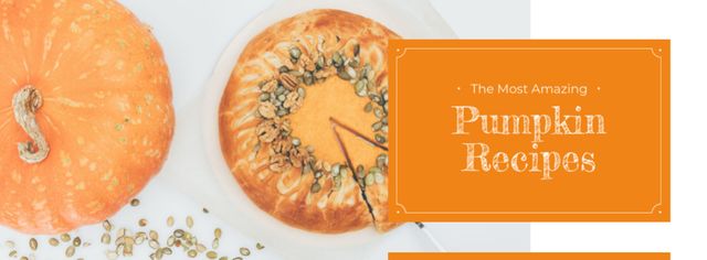 Baked pumpkin pie Facebook cover Design Template