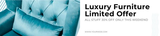 Luxury Furniture Limited Offer White and Blue Ebay Store Billboardデザインテンプレート