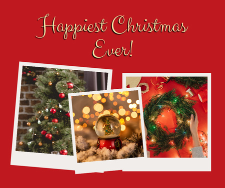 Modèle de visuel Cute Christmas Holiday Greeting - Facebook