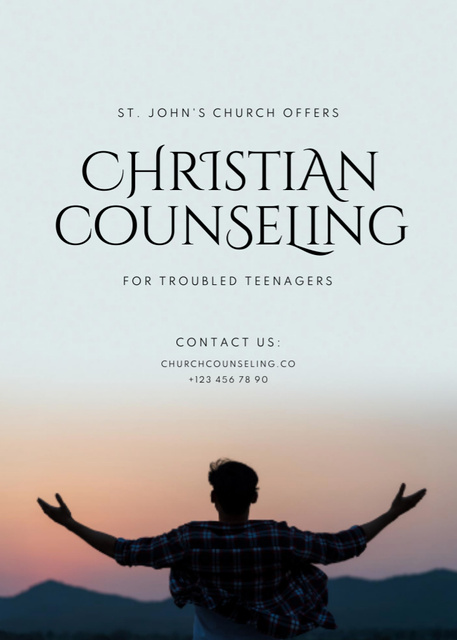 Ontwerpsjabloon van Flayer van Useful Christian Counseling for Trouble Teenagers