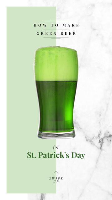 Saint Patrick's Day beer bottle Instagram Story Design Template