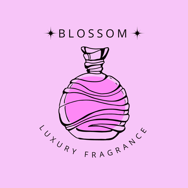 Luxury Fragrance Emblem Logo Design Template