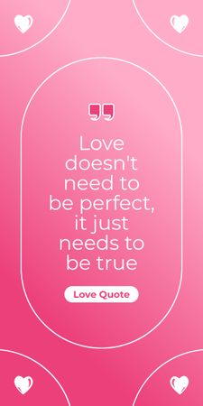 Inspiring Phrase About True Love In Pink Graphic Design Template