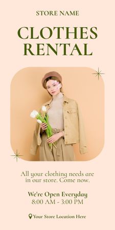 Platilla de diseño Rental Clothes Peach Pastel Graphic