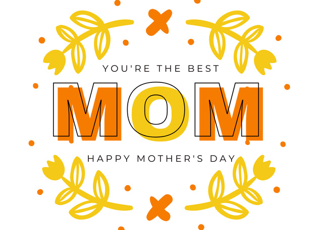 Cute Phrase on Mother's Day Card Design Template