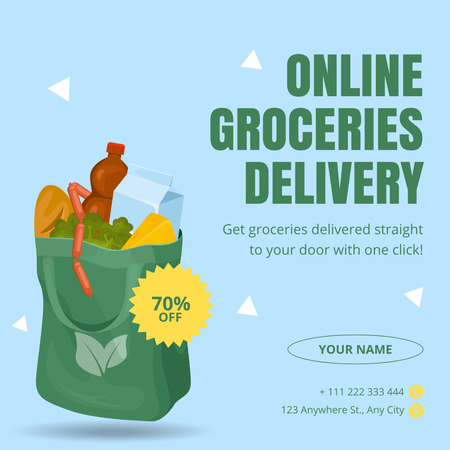 Online Order For Groceries Delivery Instagram Design Template