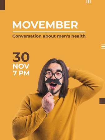 Movember Event Announcement Poster 36x48in Design Template