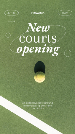 Tennis ball on court Instagram Story Design Template