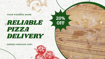 Hot Pizza With Tomatoes And Discount Delivery Service Offer Full HD video Design Template