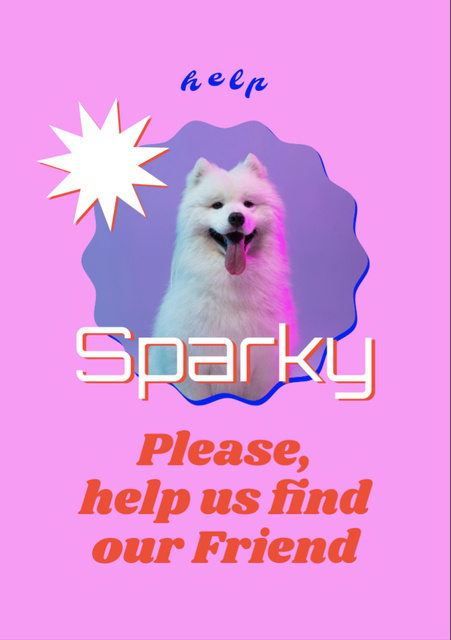 Template di design Missing Cute Dog Announcement Flyer A7