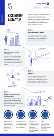 Designvorlage Business-Infografiken zum Kicking eines Startups für Infographic
