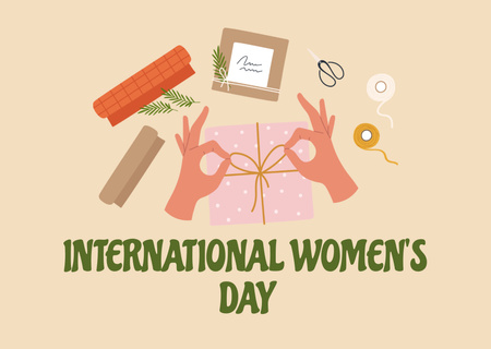 Gift for International Women's Day Postcard Design Template