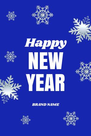 Platilla de diseño New Year Holiday Greeting with Snowflakes in Blue Postcard 4x6in Vertical