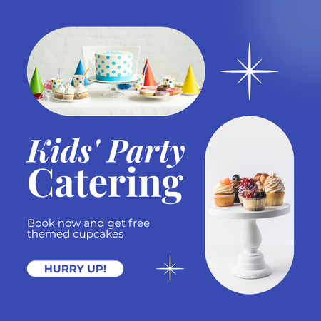 Kids' Party Catering Ad with Sweet Desserts Instagram Design Template