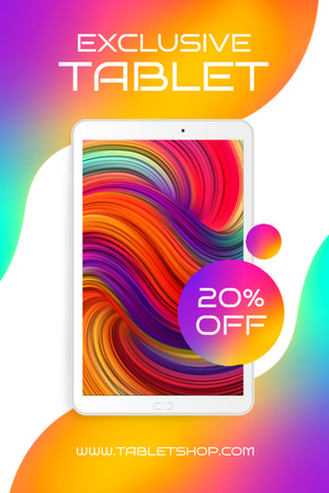 Designvorlage Rabatt auf exklusives Tablet mit Farbverlauf für Tumblr