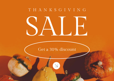 Modèle de visuel Thanksgiving Sale Announcement with Pumpkins - Flyer 5x7in Horizontal