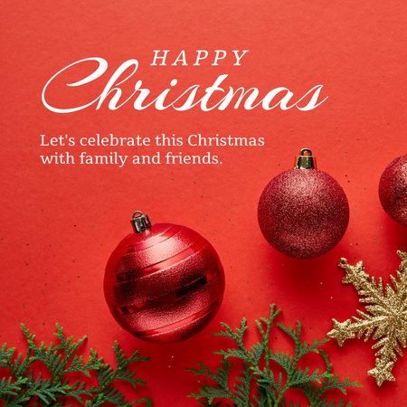 Platilla de diseño Christmas Holiday Greeting with Red Decorations Instagram