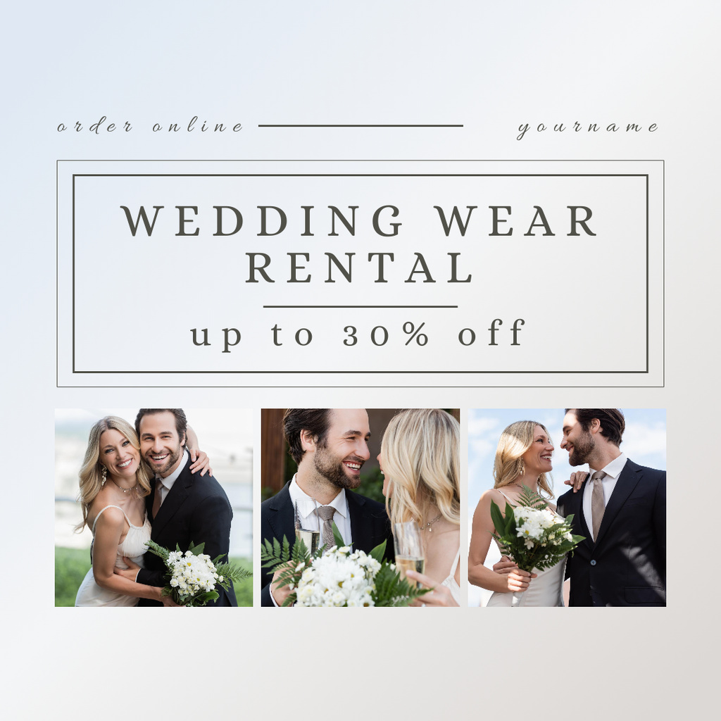 Rental wedding wear discount Instagram – шаблон для дизайну