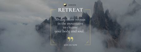 Template di design Wellness Rest Offer with Foggy Rocks Landscape Facebook Video cover