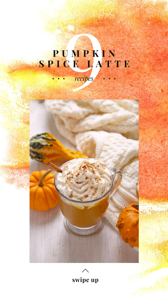 Pumpkin spice latte on Thanksgiving Instagram Story – шаблон для дизайна