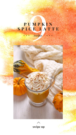 Modèle de visuel latte aux épices à la citrouille à thanksgiving - Instagram Story