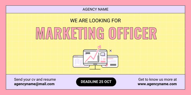 Template di design Promotion of Vacancy of Marketing Officer Twitter