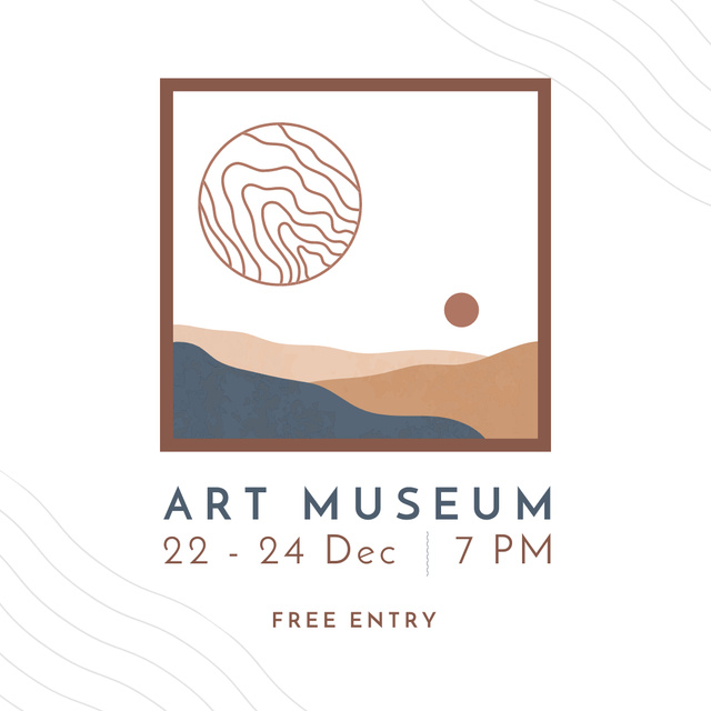 Art Museum Exhibition Announcement Instagramデザインテンプレート